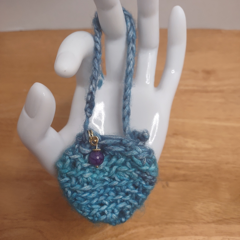 Handcrafted Blue Crochet Mini Bag